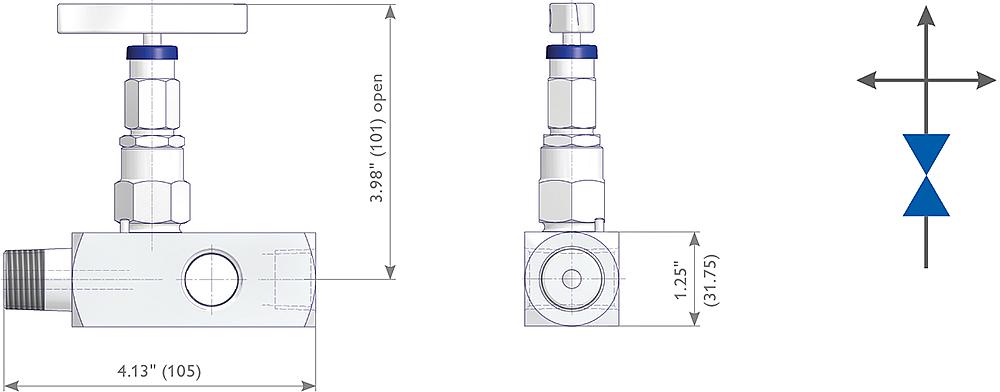 Multiport-Manometerventile mit Weichsitz Zeichnung (Anordnung) 1