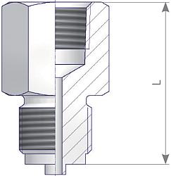 Adapter (Innengewinde x Außengewinde)  Zeichnung (Anordnung) 1