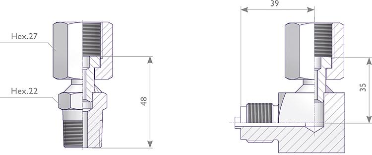 Swivel Gauge Adapters Drawing (arrangement) 1
