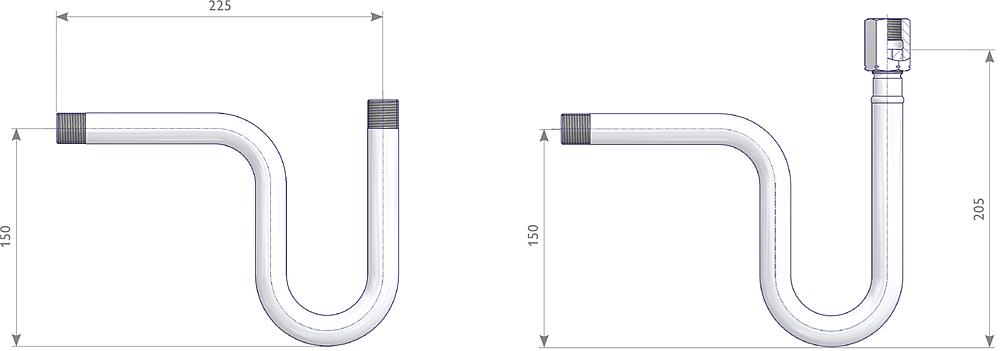 Wassersackrohre U-Form Zeichnung (Anordnung) 2