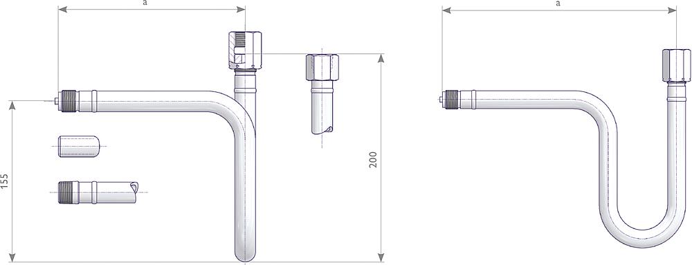 Wassersackrohre U-Form Zeichnung (Anordnung) 1