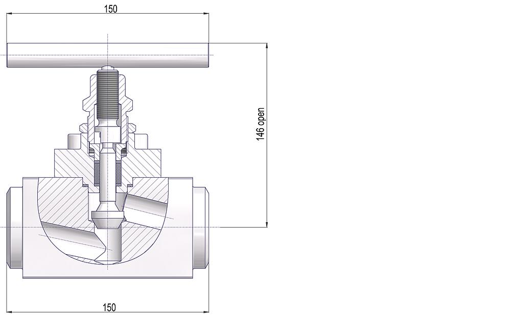 Bolted Bonnet Needle Valves Drawing (arrangement) 1