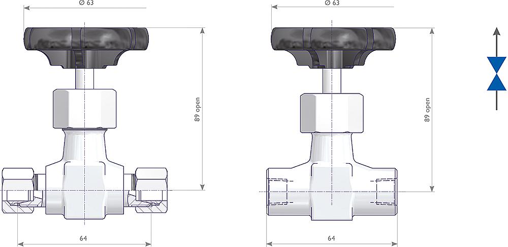 Integral Bonnet Needle Valves Drawing (arrangement) 1