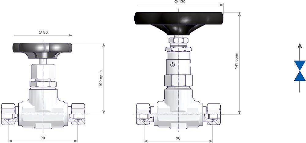 Screwed Bonnet Needle Valves Drawing (arrangement) 1