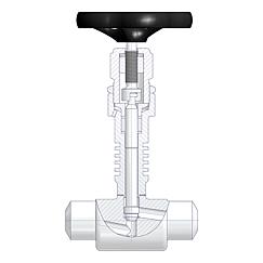 Absperrventil mit eingeschweißter Spindelführung Standard 2
