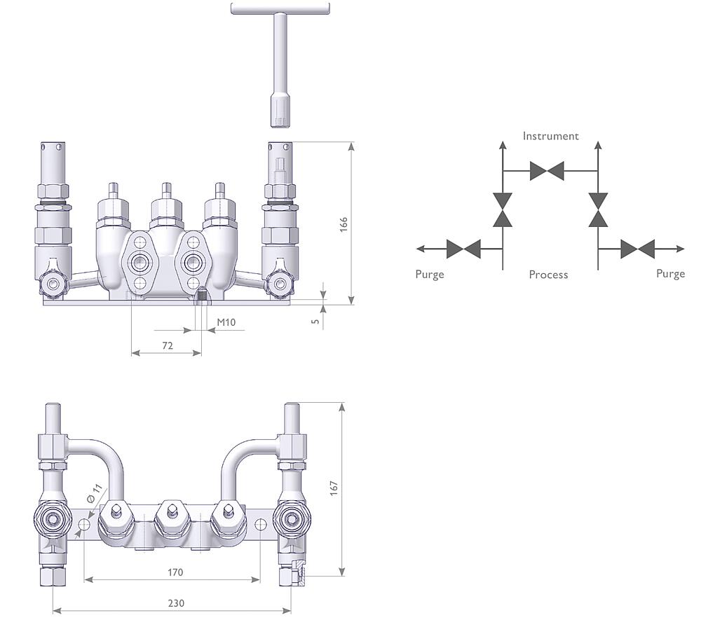 Manifold-Combinations Without Test Connection Drawing (arrangement) 1