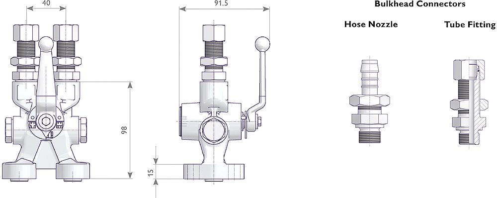 Low-Pressure Multi-Way Cocks Drawing (arrangement) 1