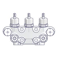 3-fach Ventilblöcke mit Prüfanschluss Standard 2