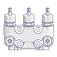 3-fach Ventilblöcke ohne Prüfanschluss Standard 3