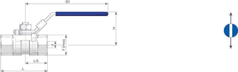 Low-Pressure Ball Valves Drawing (arrangement) 1