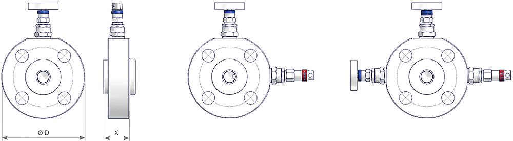 Instrument-Monoflansche Zeichnung (Anordnung) 1