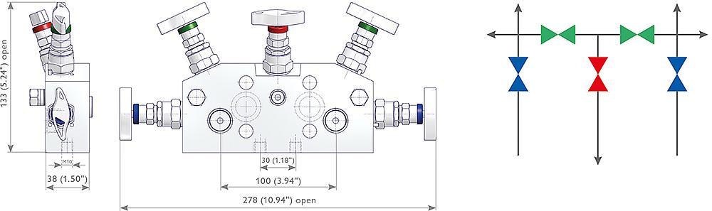 5 Valve Manifolds Drawing (arrangement) 1