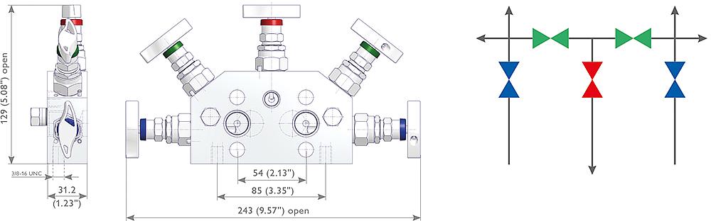 5 Valve Manifolds Drawing (arrangement) 1