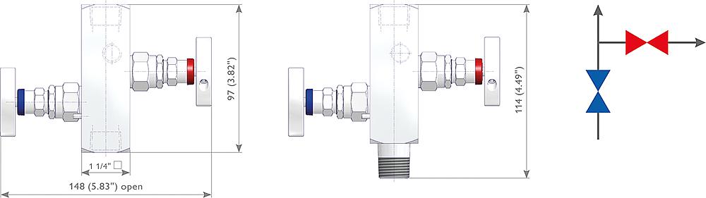 Block & Bleed Manifolds Drawing (arrangement) 1