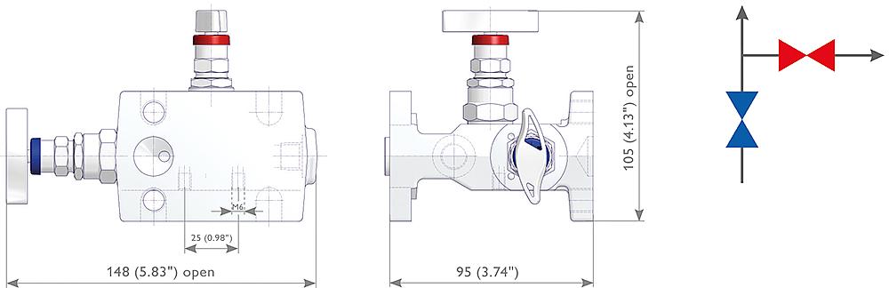 2-fach Ventilblöcke Zeichnung (Anordnung) 1