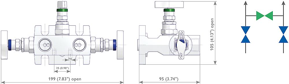 3 Valve Manifolds Drawing (arrangement) 1