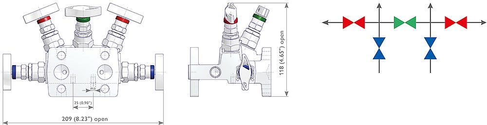 5 Valve Manifolds  Drawing (arrangement) 1