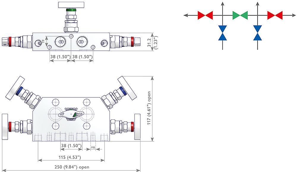 5 Valve Manifolds Drawing (arrangement) 1