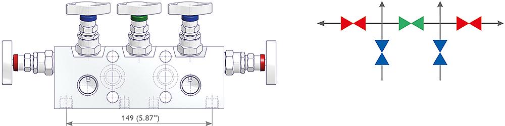 5 Valve Manifolds Drawing (arrangement) 1