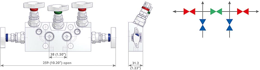 5 Valve Manifolds Drawing (arrangement) 2