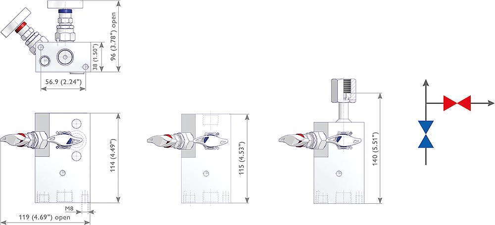 2 Valve Manifolds Drawing (arrangement) 1