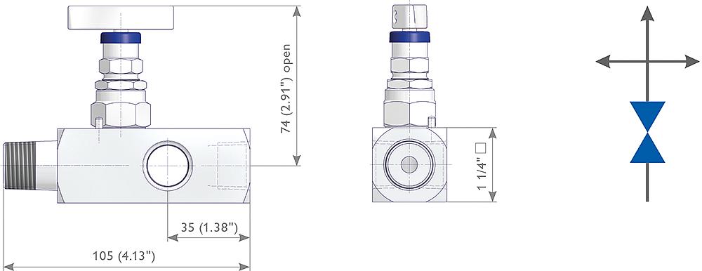 Multiport-Manometerventile Zeichnung (Anordnung) 1