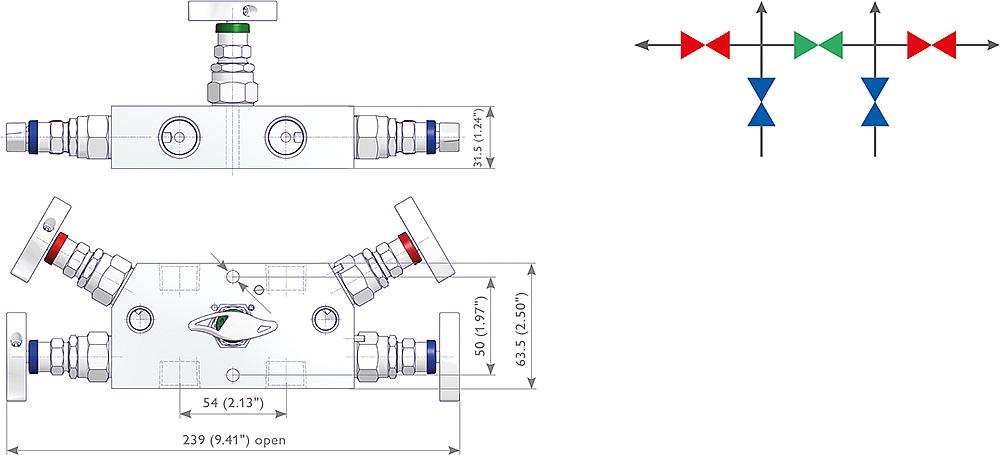 5 Valve Manifolds Drawing (arrangement) 1