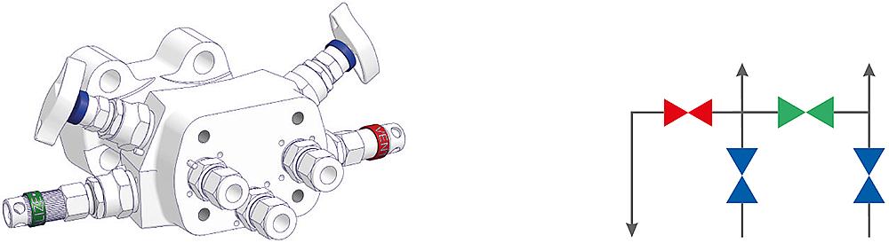 4 Valve Manifolds Drawing (arrangement)