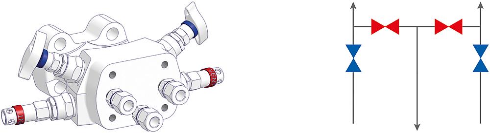 4 Valve Manifolds Drawing (arrangement)