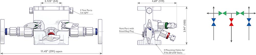 5 Valve Manifolds Drawing (arrangement)