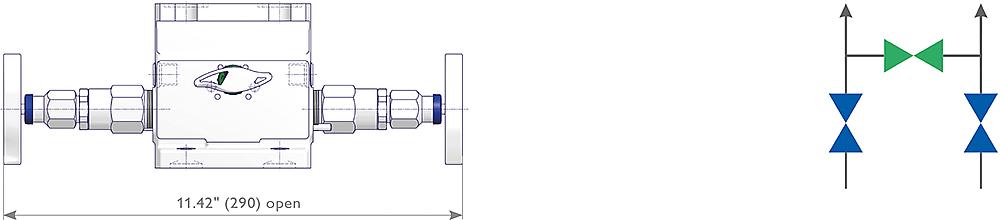 3 Valve Manifolds Drawing (arrangement) 2