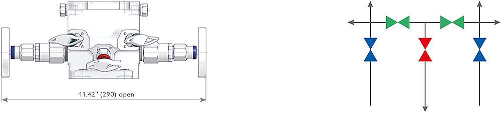 5-fach Ventilblöcke Zeichnung (Anordnung) 2