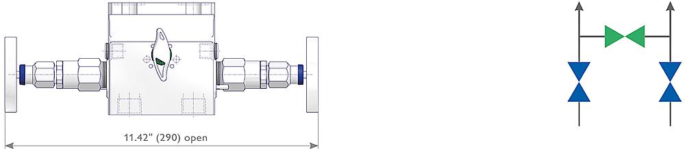 3-fach Ventilblöcke Zeichnung (Anordnung) 2