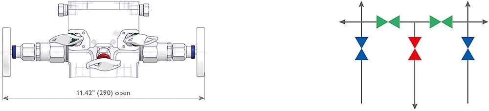 5-fach Ventilblöcke Zeichnung (Anordnung) 2