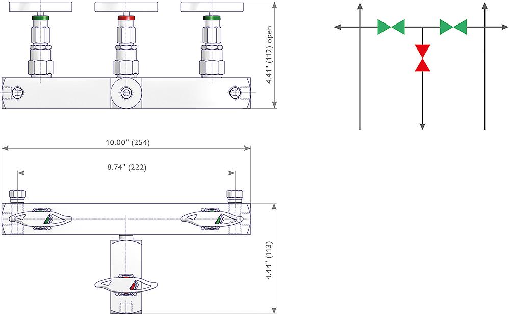 Chart Recorder Manifolds Drawing (arrangement) 1