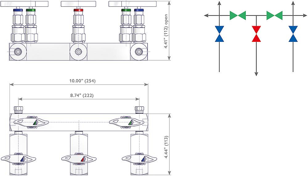 Chart Recorder Manifolds Drawing (arrangement) 1