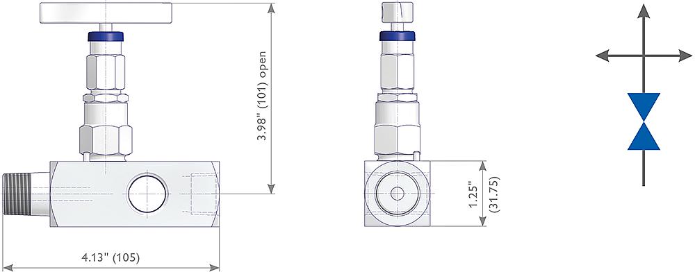 Soft Seated Multiport Gauge Valves Drawing (arrangement) 1