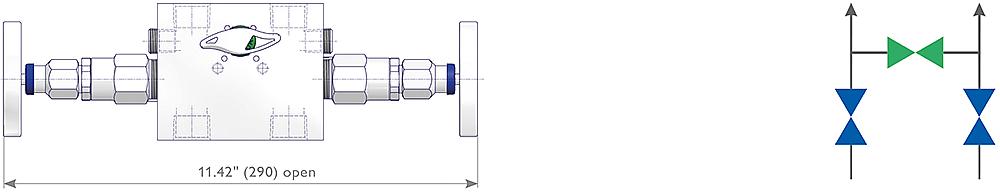 3 Valve Manifolds Drawing (arrangement) 2