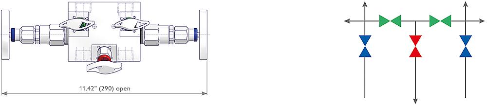 5-fach Ventilblöcke Zeichnung (Anordnung) 2